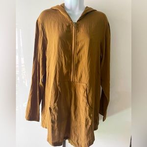 New Acacia silk hooded romper brown